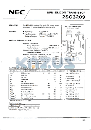 2SC3209 datasheet - NPN SILICON POWER TRANSISTOR