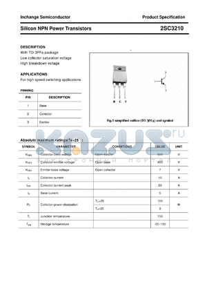 2SC3210 datasheet - Silicon NPN Power Transistors