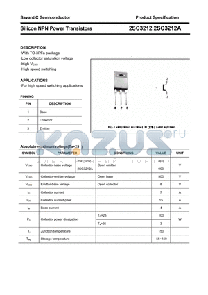 2SC3212 datasheet - Silicon NPN Power Transistors