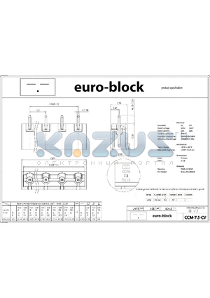 CCM-7.5-CV datasheet - Standard : UL - IEC 300V - 320V 15A - 20A