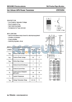 2SC3254 datasheet - isc Silicon NPN Power Transistor