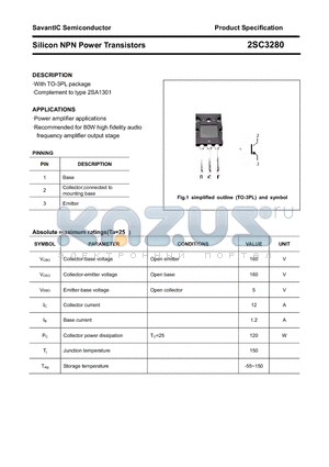 2SC3280 datasheet - Silicon NPN Power Transistors