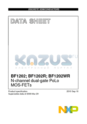 BF1202R datasheet - N-channel dual-gate PoLo MOS-FETs