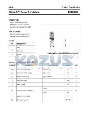 2SC3296 datasheet - Silicon NPN Power Transistors