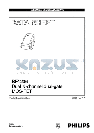 BF1206 datasheet - Dual N-channel dual-gate MOS-FET