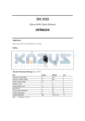 2SC3322 datasheet - Silicon NPN Triple Diffused