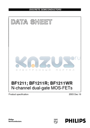 BF1211WR datasheet - N-channel dual-gate MOS-FETs
