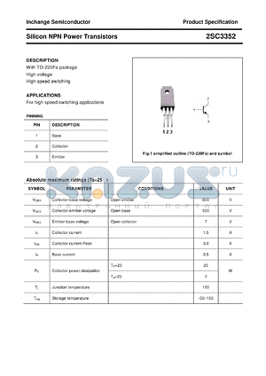 2SC3352 datasheet - Silicon NPN Power Transistors