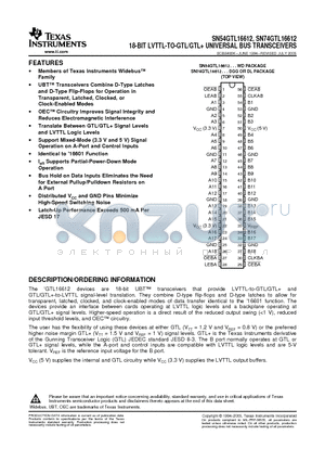 5962-9689001QXA datasheet - 18-BIT LVTTL-TO-GTL/GTL UNIVERSAL BUS TRANSCEIVERS