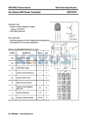 2SC3376 datasheet - isc Silicon NPN Power Transistor