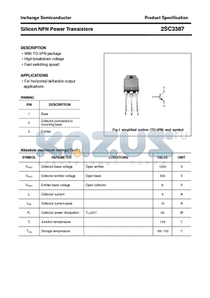 2SC3387 datasheet - Silicon NPN Power Transistors