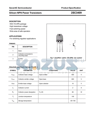 2SC3409 datasheet - Silicon NPN Power Transistors