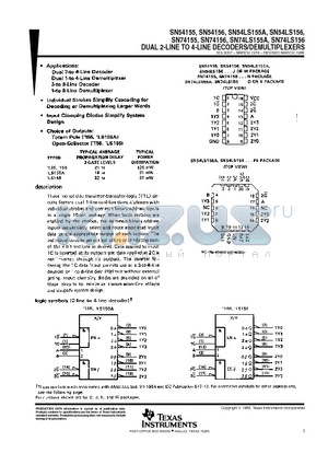 5962-9750801Q2A datasheet - DUAL 2-LINE TO 4-LINE DECODERS/DEMULTIPLEXERS