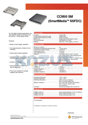 CCM05-5789T30 datasheet - (SmartMedia SSFDC