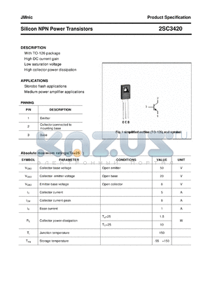 2SC3420 datasheet - Silicon NPN Power Transistors