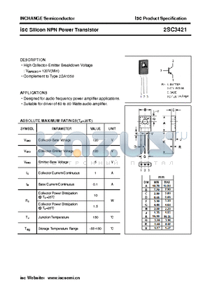 2SC3421 datasheet - isc Silicon NPN Power Transistor