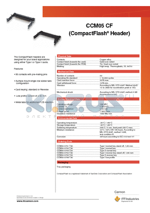 CCM05-5792T30 datasheet - CompactFlash Header