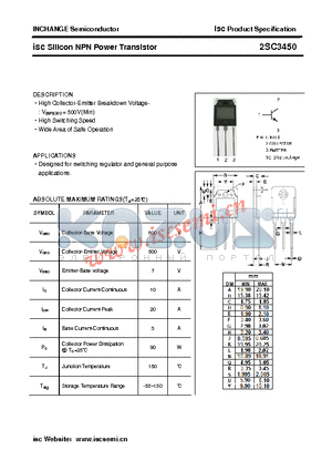 2SC3450 datasheet - isc Silicon NPN Power Transistor