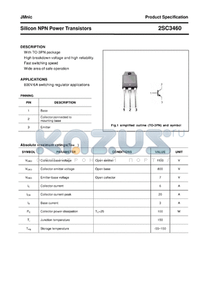 2SC3460 datasheet - Silicon NPN Power Transistors