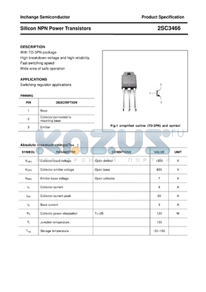 2SC3466 datasheet - Silicon NPN Power Transistors