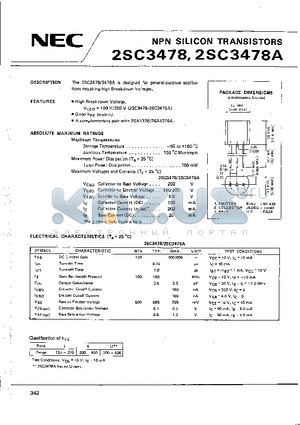 2SC3478A datasheet - NPN SILICON TRANSISTORS