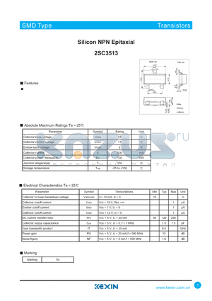 2SC3513 datasheet - Silicon NPN Epitaxial