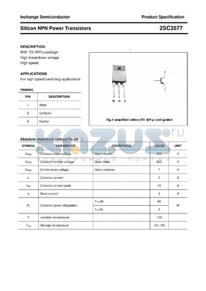 2SC3577 datasheet - Silicon NPN Power Transistors