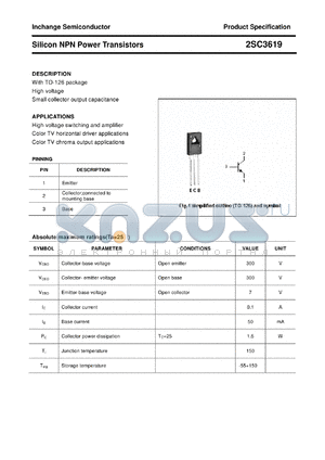 2SC3619 datasheet - Silicon NPN Power Transistors