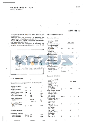 BF215 datasheet - TRANZYSTORY