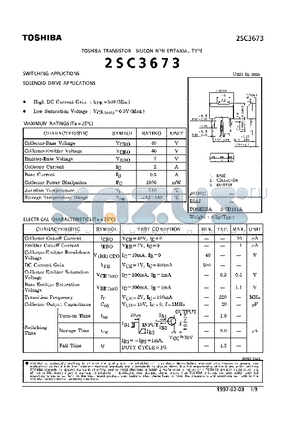 2SC3673 datasheet - NPN EPITAXIAL TYPE (SWITCHING, SOLENOID DRIVE APPLICATIONS)