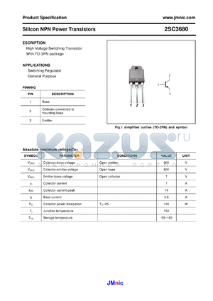 2SC3680 datasheet - Silicon NPN Power Transistors