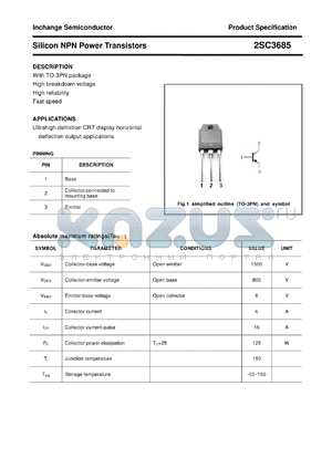 2SC3685 datasheet - Silicon NPN Power Transistors