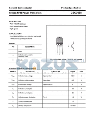 2SC3688 datasheet - Silicon NPN Power Transistors