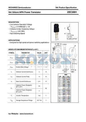 2SC3691 datasheet - isc Silicon NPN Power Transistor