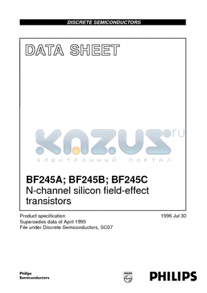 BF245A datasheet - N-channel silicon field-effect transistors