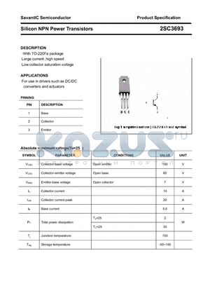2SC3693 datasheet - Silicon NPN Power Transistors