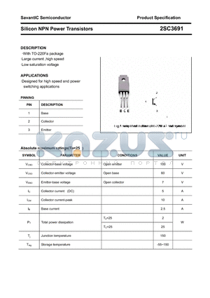 2SC3691 datasheet - Silicon NPN Power Transistors