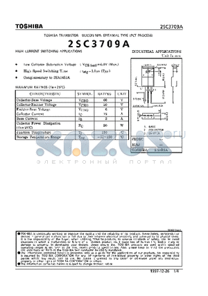 2SC3709 datasheet - NPN EPITAXIAL TYPE (HIGH CURRENT SWITCHING APPLICATIONS)