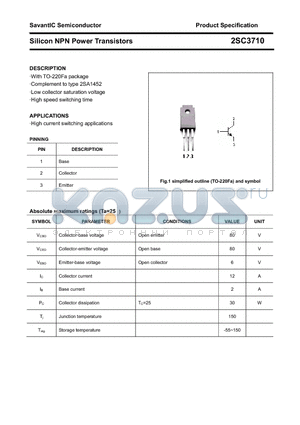 2SC3710 datasheet - Silicon NPN Power Transistors