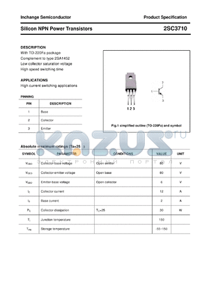 2SC3710 datasheet - Silicon NPN Power Transistors