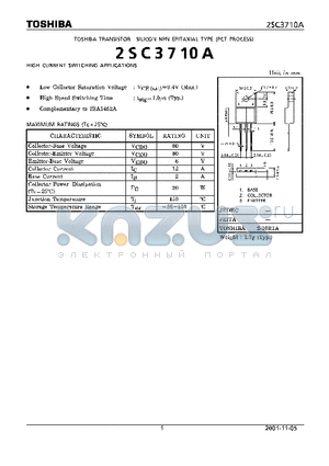 2SC3710A datasheet - HIGH CURRENT SWITCHING APPLICATIONS