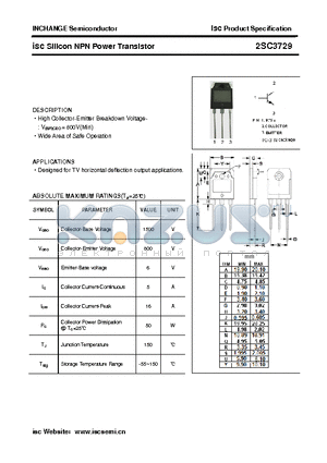 2SC3729 datasheet - isc Silicon NPN Power Transistor