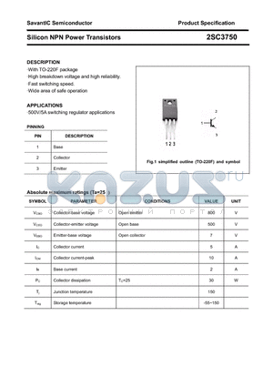 2SC3750 datasheet - Silicon NPN Power Transistors