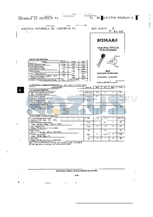 BF256 datasheet - VHF/UHF Amplifier(N-Channel, Depletion)