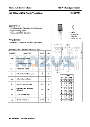 2SC3751 datasheet - isc Silicon NPN Power Transistor