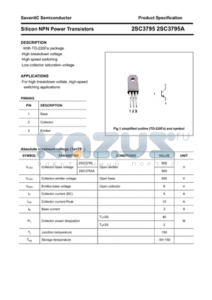 2SC3795 datasheet - Silicon NPN Power Transistors