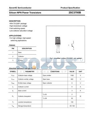 2SC3795B datasheet - Silicon NPN Power Transistors