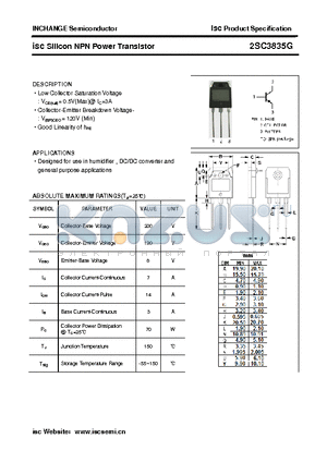 2SC3835G datasheet - isc Silicon NPN Power Transistor