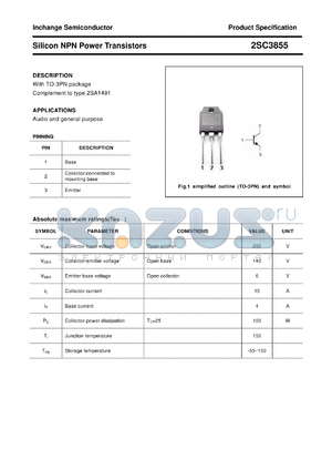 2SC3855 datasheet - Silicon NPN Power Transistors