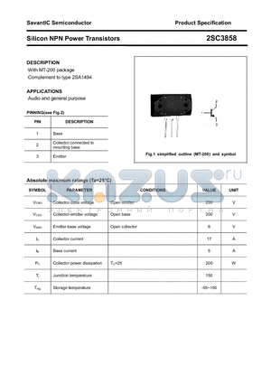 2SC3858 datasheet - Silicon NPN Power Transistors